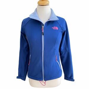 The North Face Polartec Zip-Up Blue on Blue with Pink Accents Fleece Jacket - XS